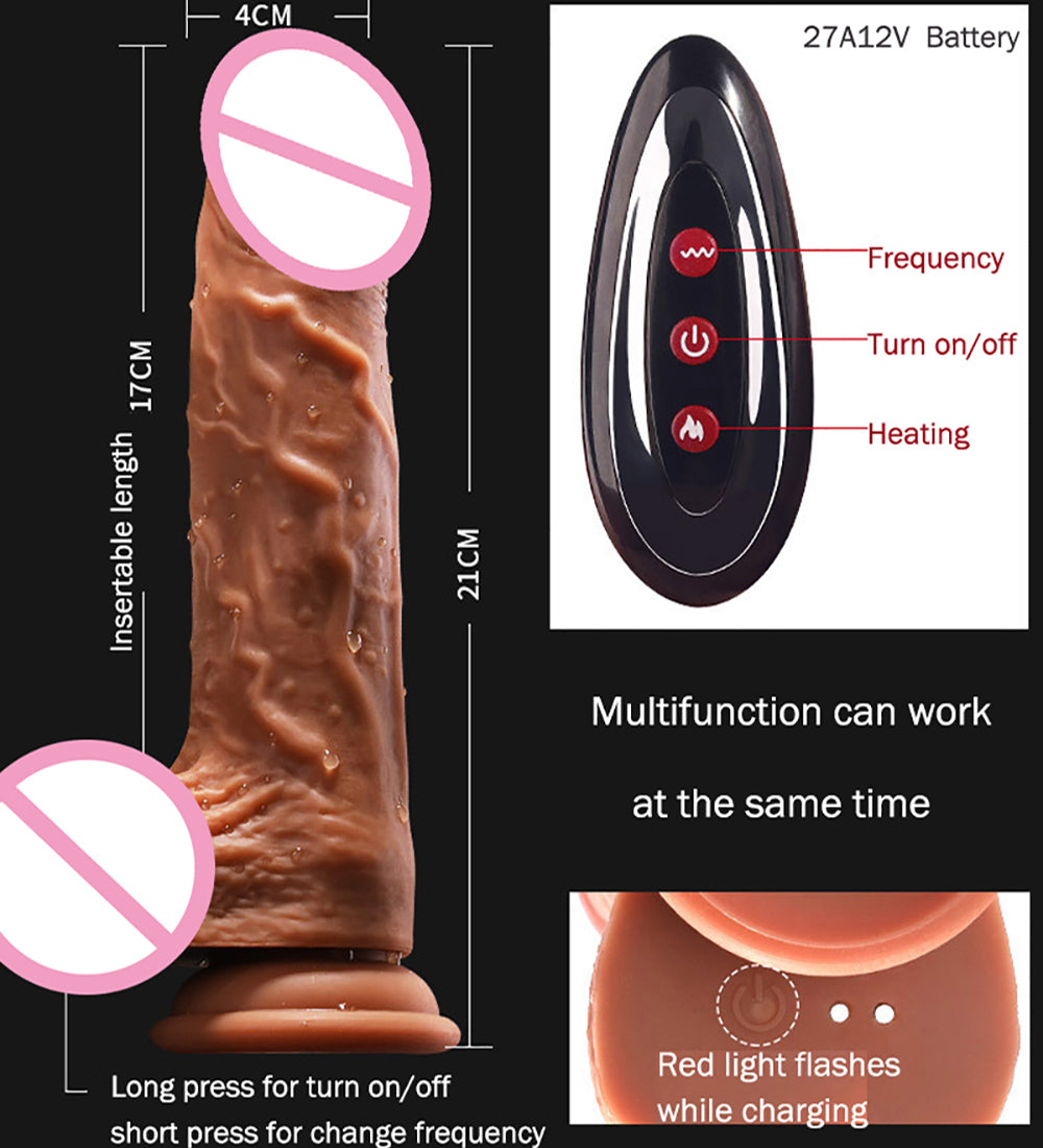 REALISTIC RECHARGEABLE THRUSTING DILDO VIBRATOR WITH REMOTE CONTROL FOR FEMALE SEX TOYS SILICONE DILDO