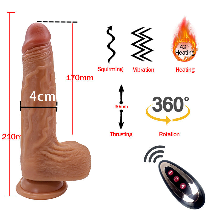 REALISTIC RECHARGEABLE THRUSTING DILDO VIBRATOR WITH REMOTE CONTROL FOR FEMALE SEX TOYS SILICONE DILDO