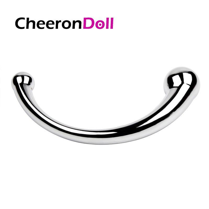 CHEERONDOLL ANAL TOYS JG-A-031~032 DOUBLE HEAD STAINLESS STEEL BUTT PLUG FOR MASTURBATION SEX TOY - Cheeron Doll
